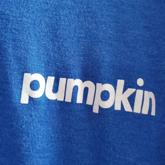 Men's Blue Hoodie Sweatshirt with Pumpkin logo Size XL - Picture 3 of 9